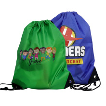 Custom Printing Polyester Drawstring Bag Sports Bag Net Shopping Bag